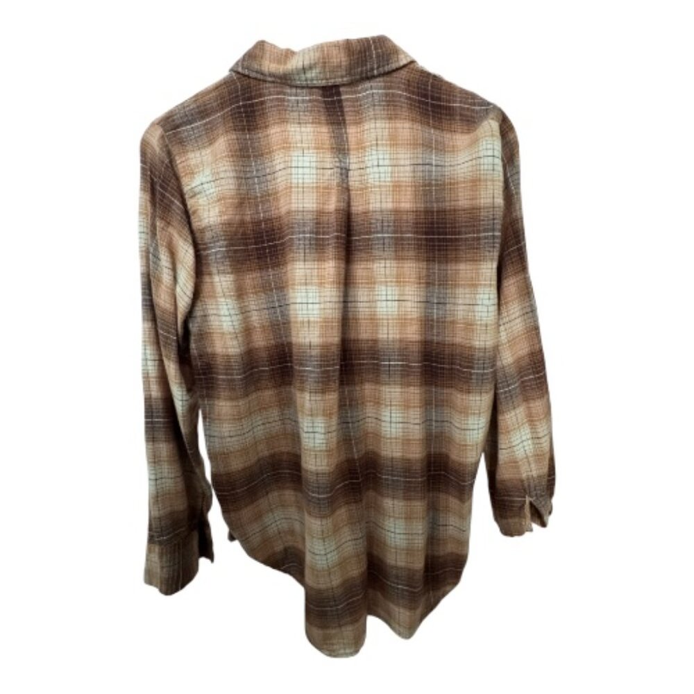 Pink Rose brown plaid flannel shirt - Picture 2 of 3